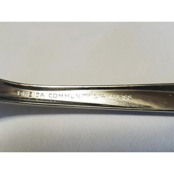 2 Pcs Twin Star by Oneida Community Stainless Steel Solid Large Serving Spoon - Picture 3 of 3